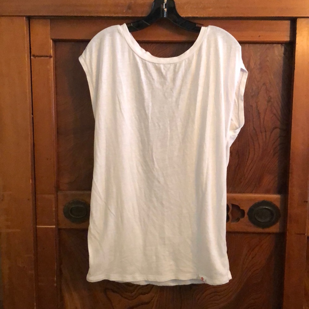 Vimmia white open back cap sleeve top sz med